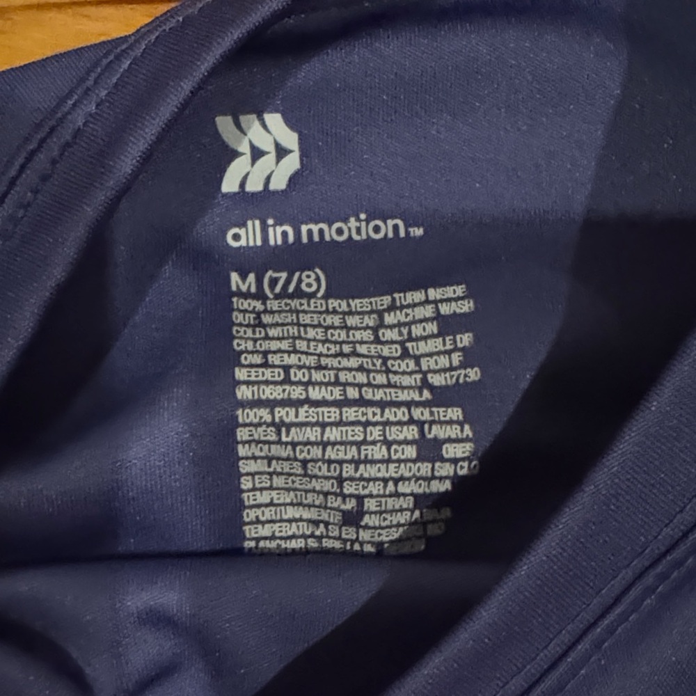 EUC All in Motion Navy Tee with Colorful Graphic Girls M 7/8 - Picture 2 of 6